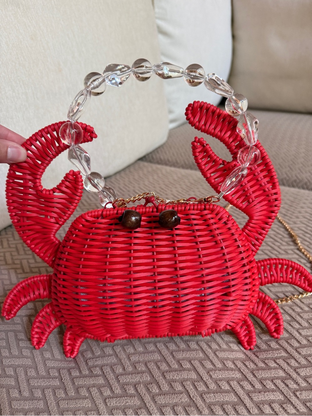 Tommy Bahama Red Crab Wicker Wristlet Bag NWT - Picture 2 of 5